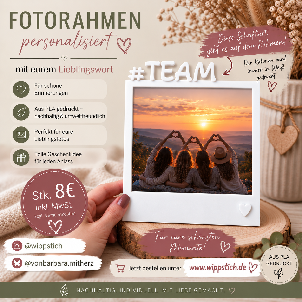 Fotorahmen Polaroid Personalisiert