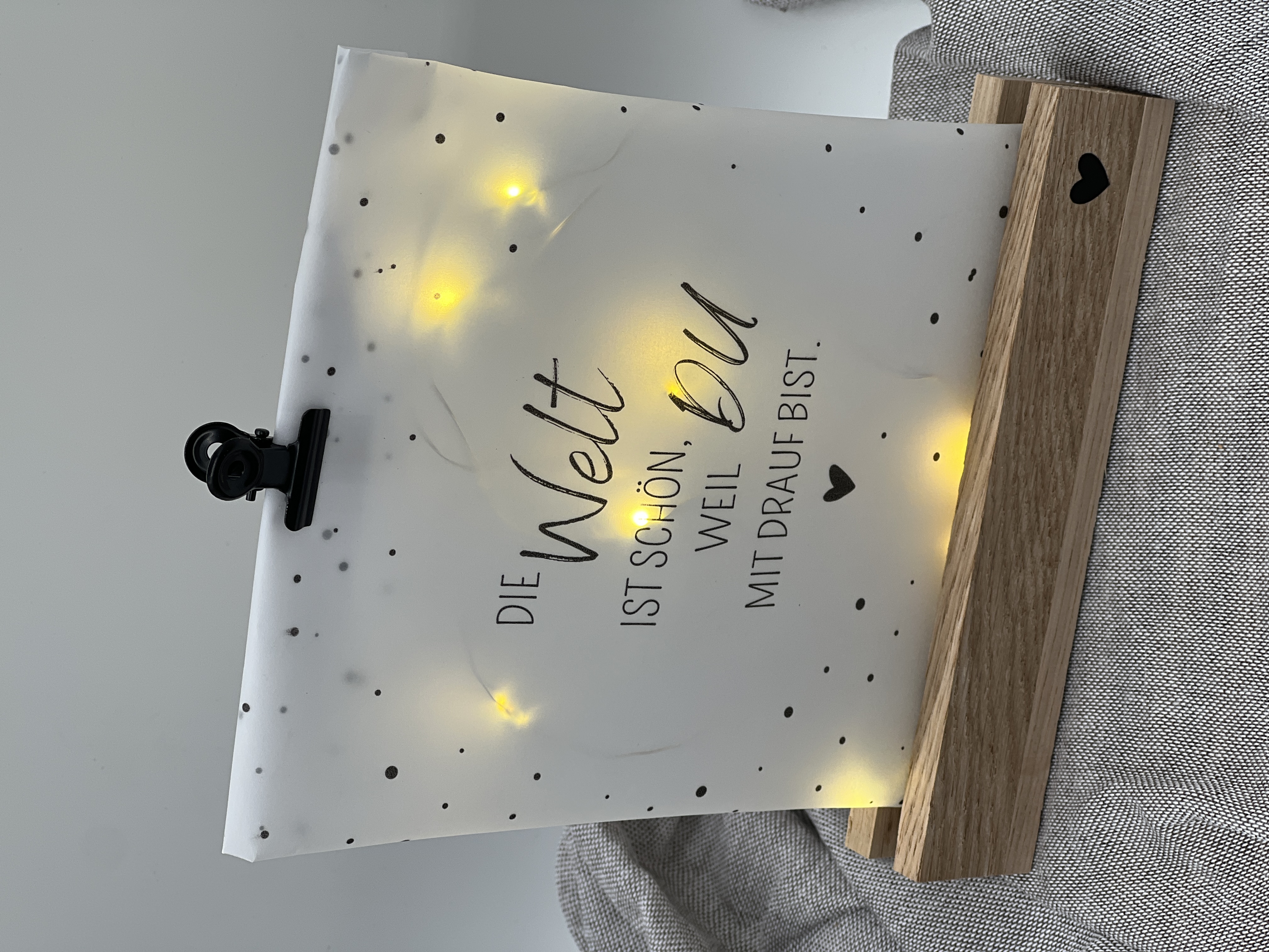 Lichttüte mit Motiv und Spruch