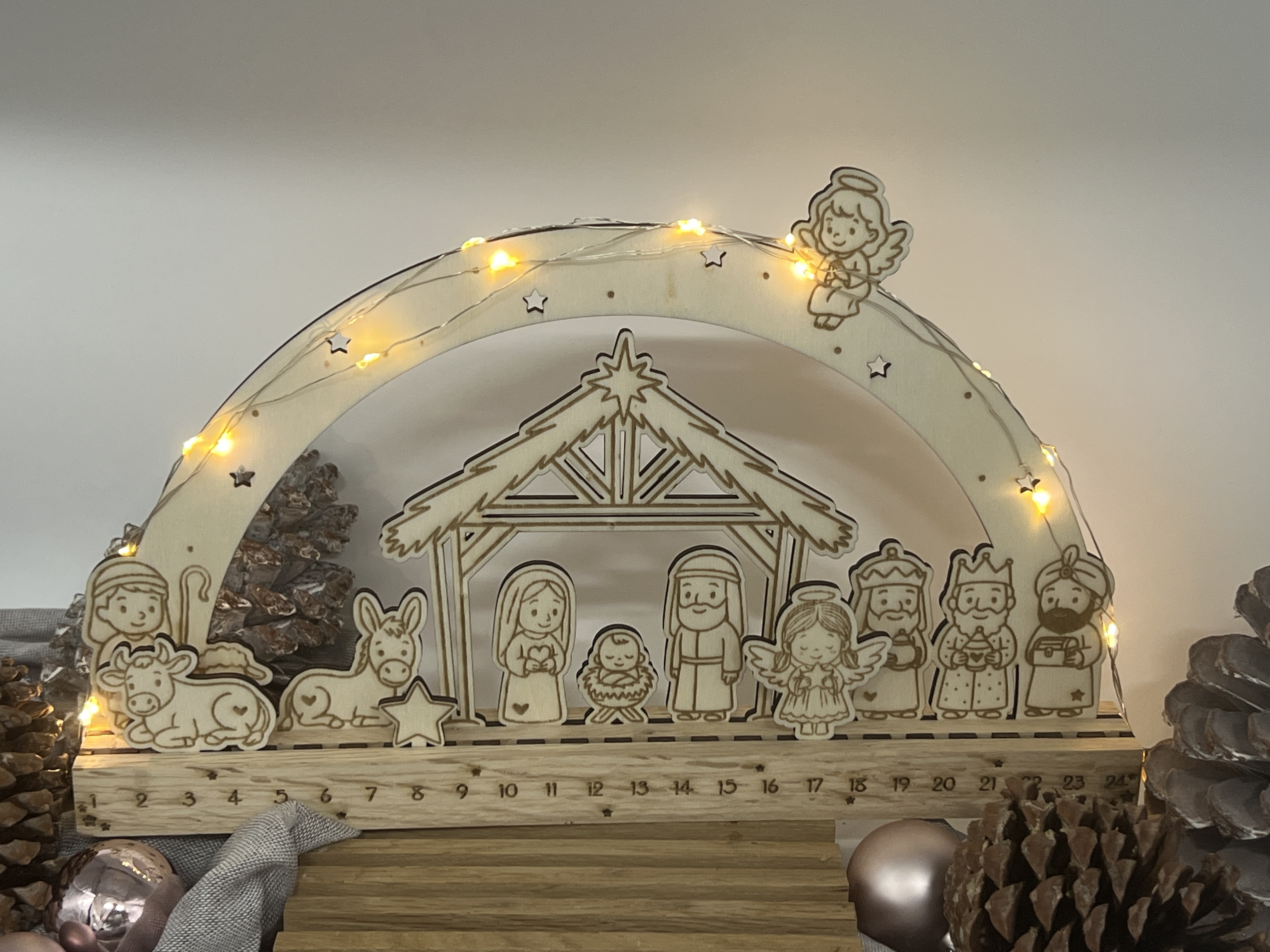 Weihnachtscountdown mit LED Licht