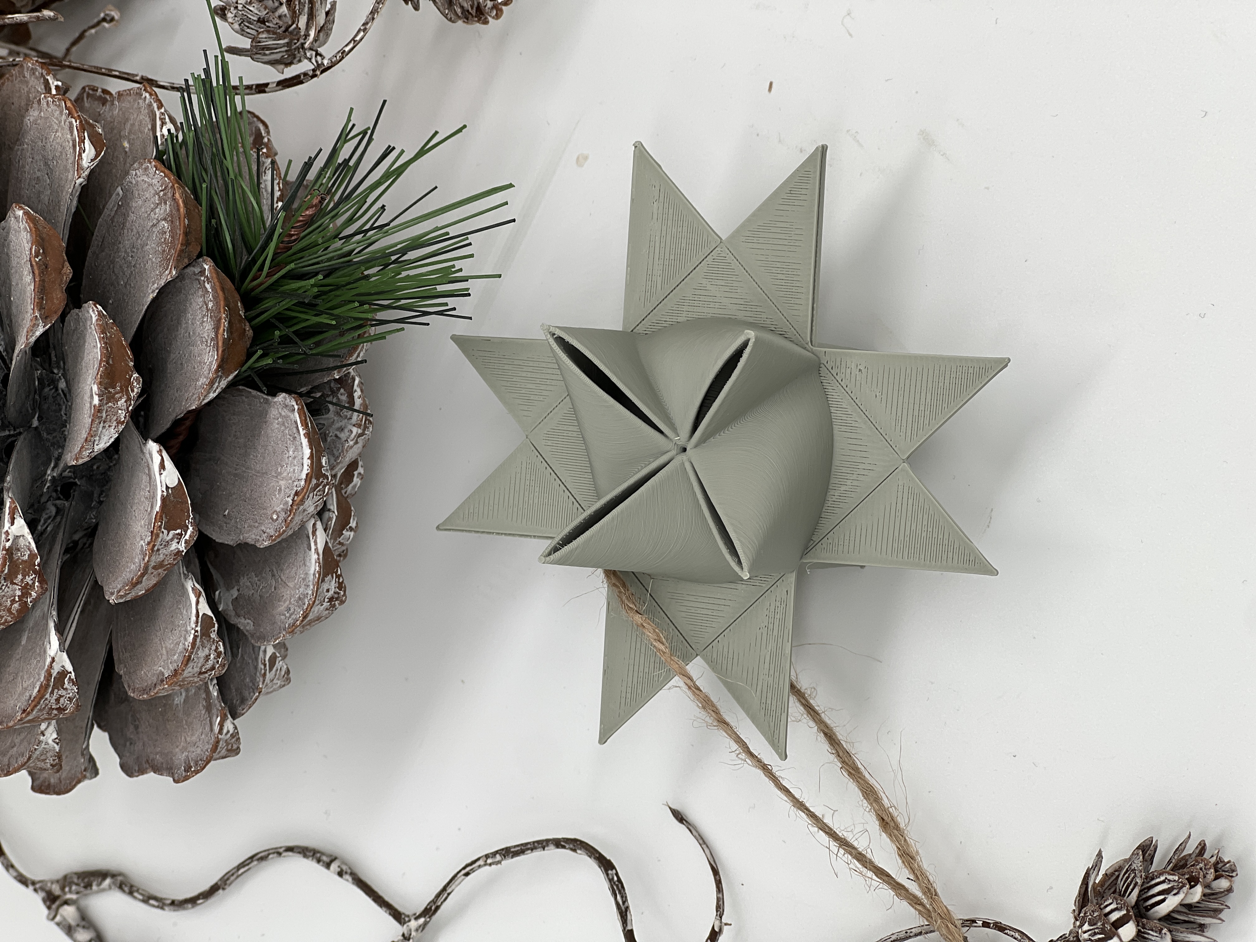 3D Druck Fröbelstern 3Größen Weihnachtsdekoration zum aufhängen