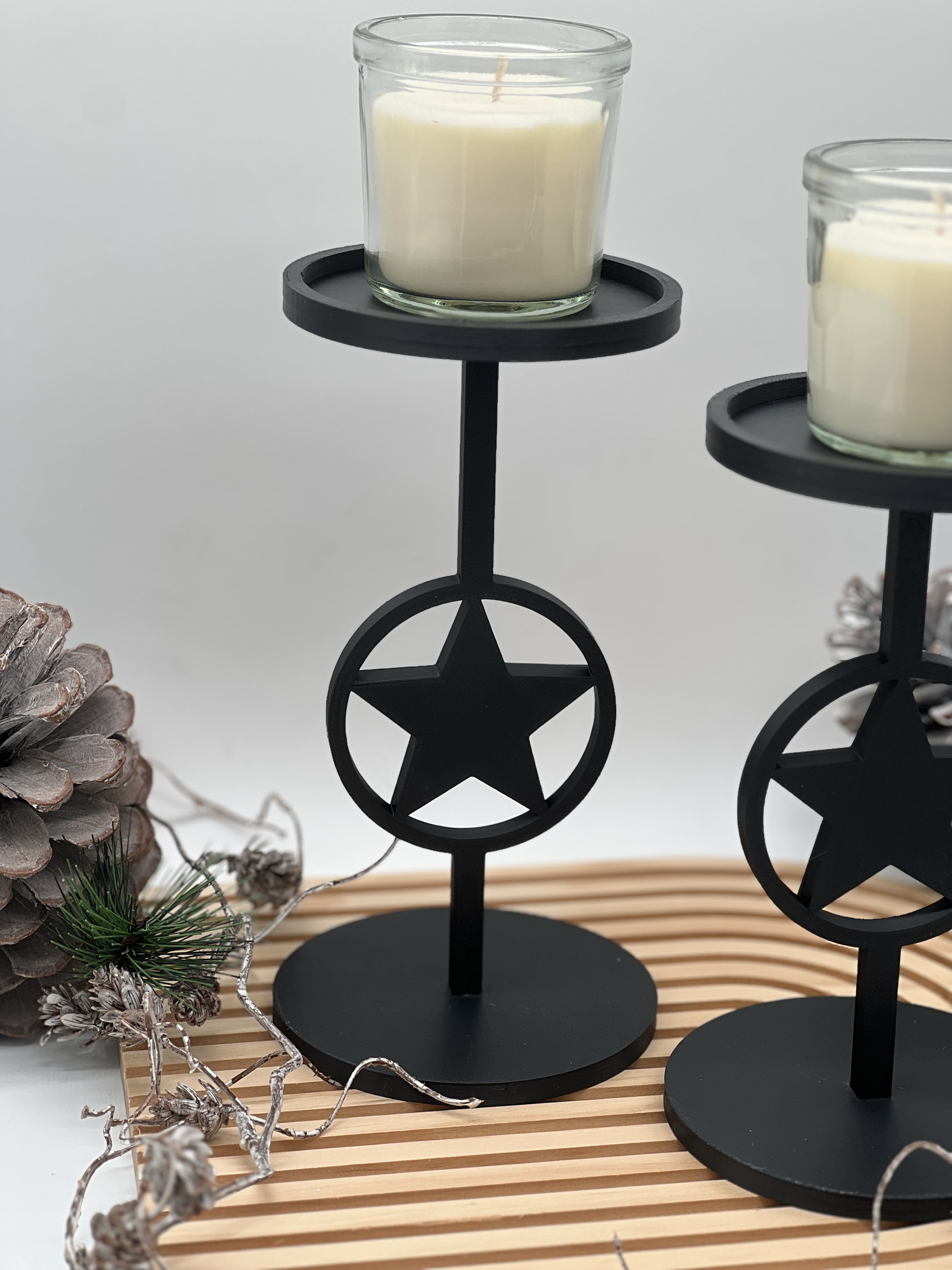 3D-gedruckter Kerzenhalter mit Motiv
