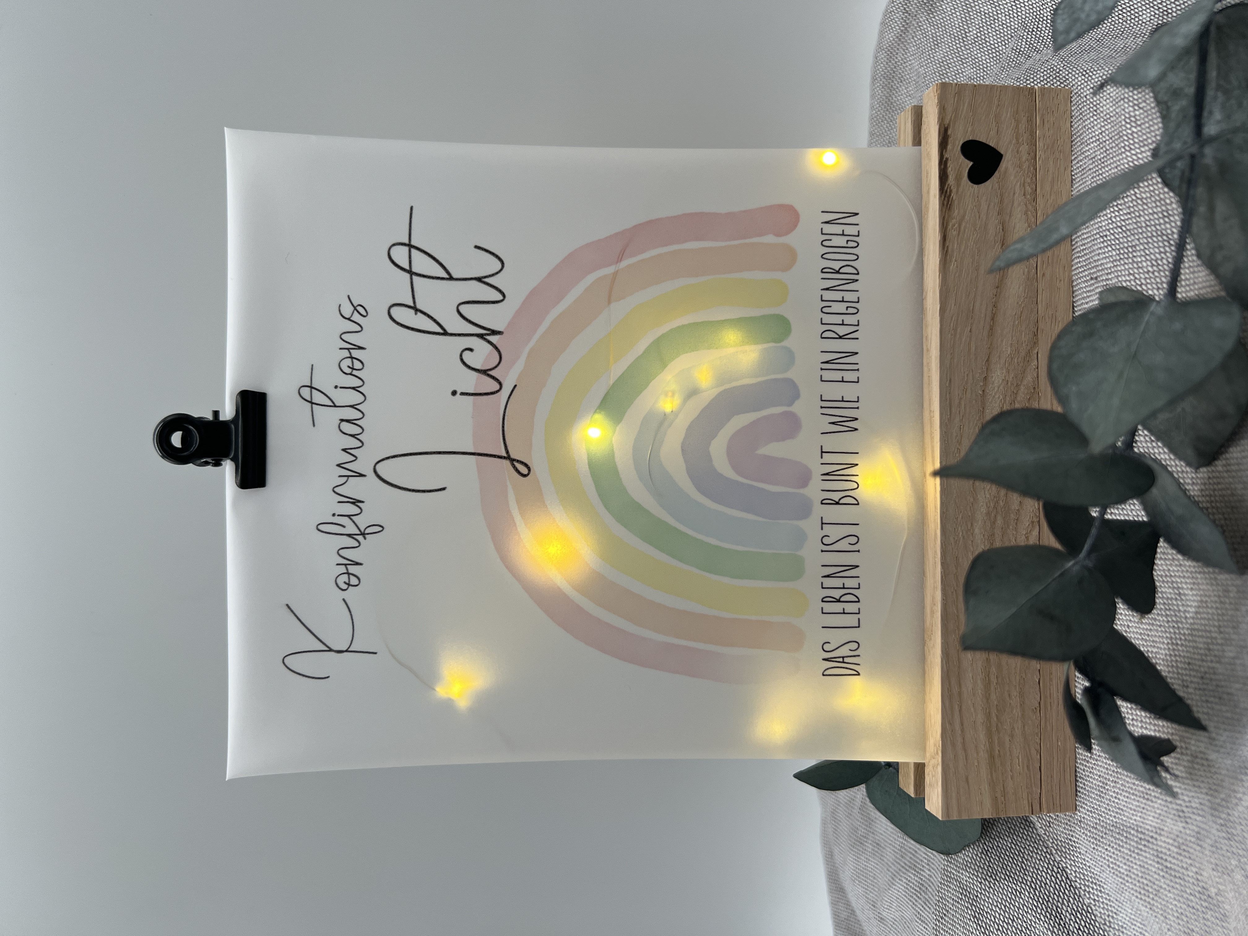 Lichttüte mit Motiv und Spruch Konfirmationslicht