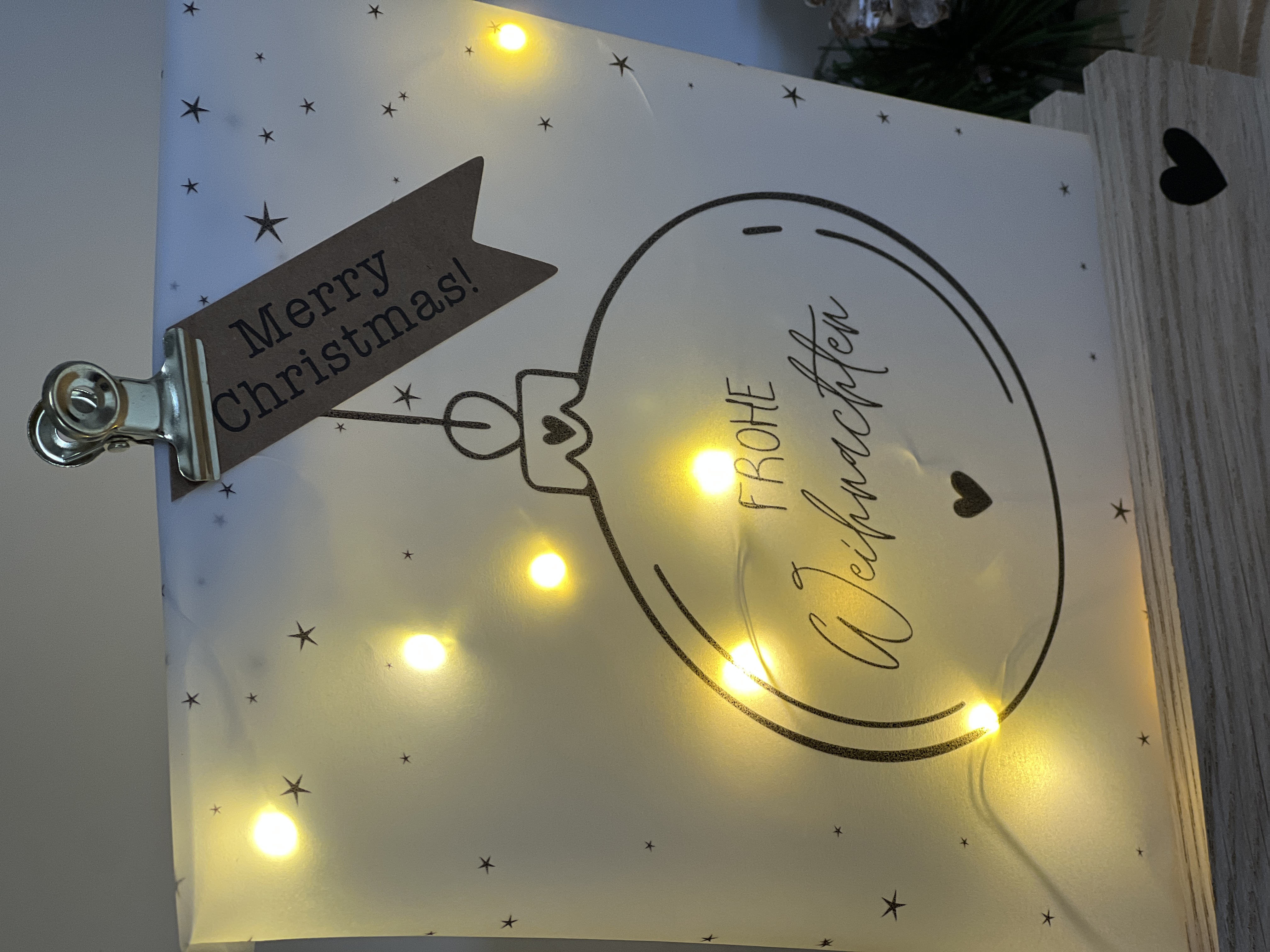 Lichttüte Weihnachten ist...Mit LED Lichterkette