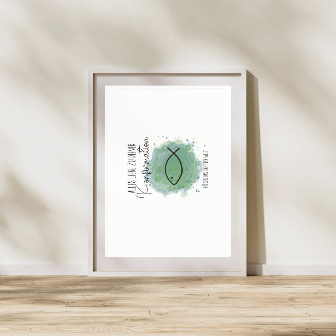 Lichttüte Konfirmation grün PDF Vorlage inkl. Lizenz