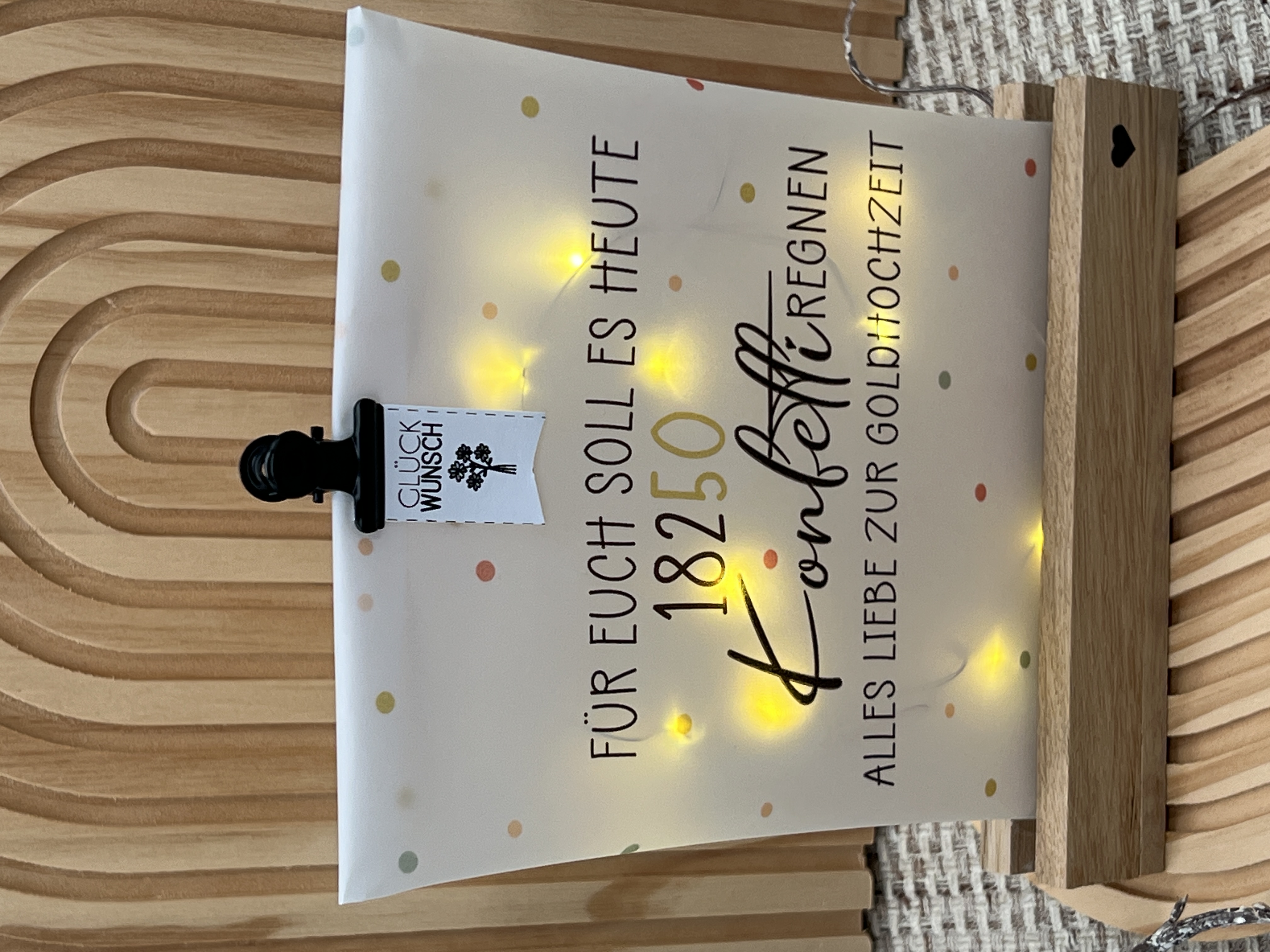 Lichttüte mit Motiv Goldhochzeit Geldgeschenk