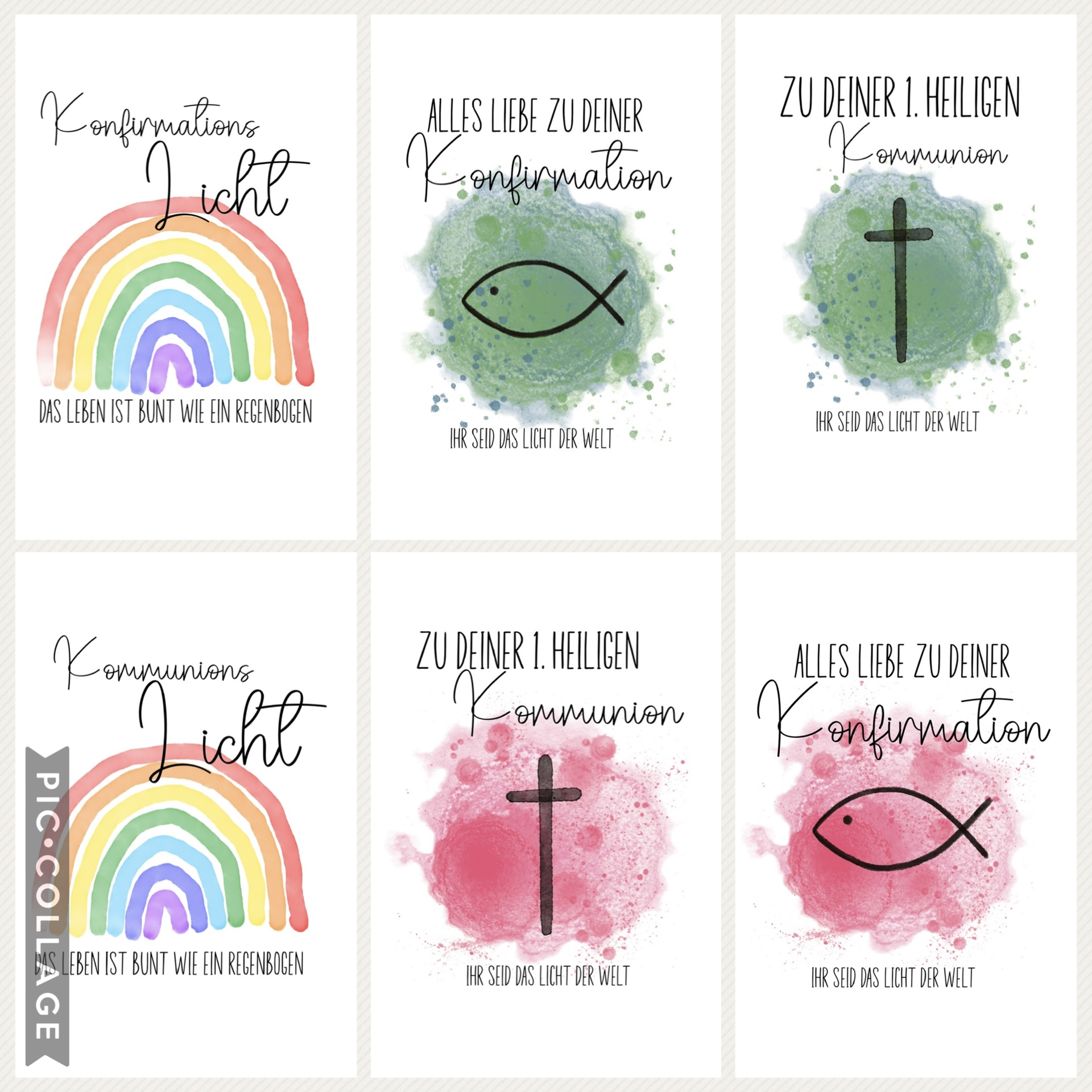 Großes Lichttüten Set Kommunion/Konfirmation PDF Vorlage inkl. Lizenz