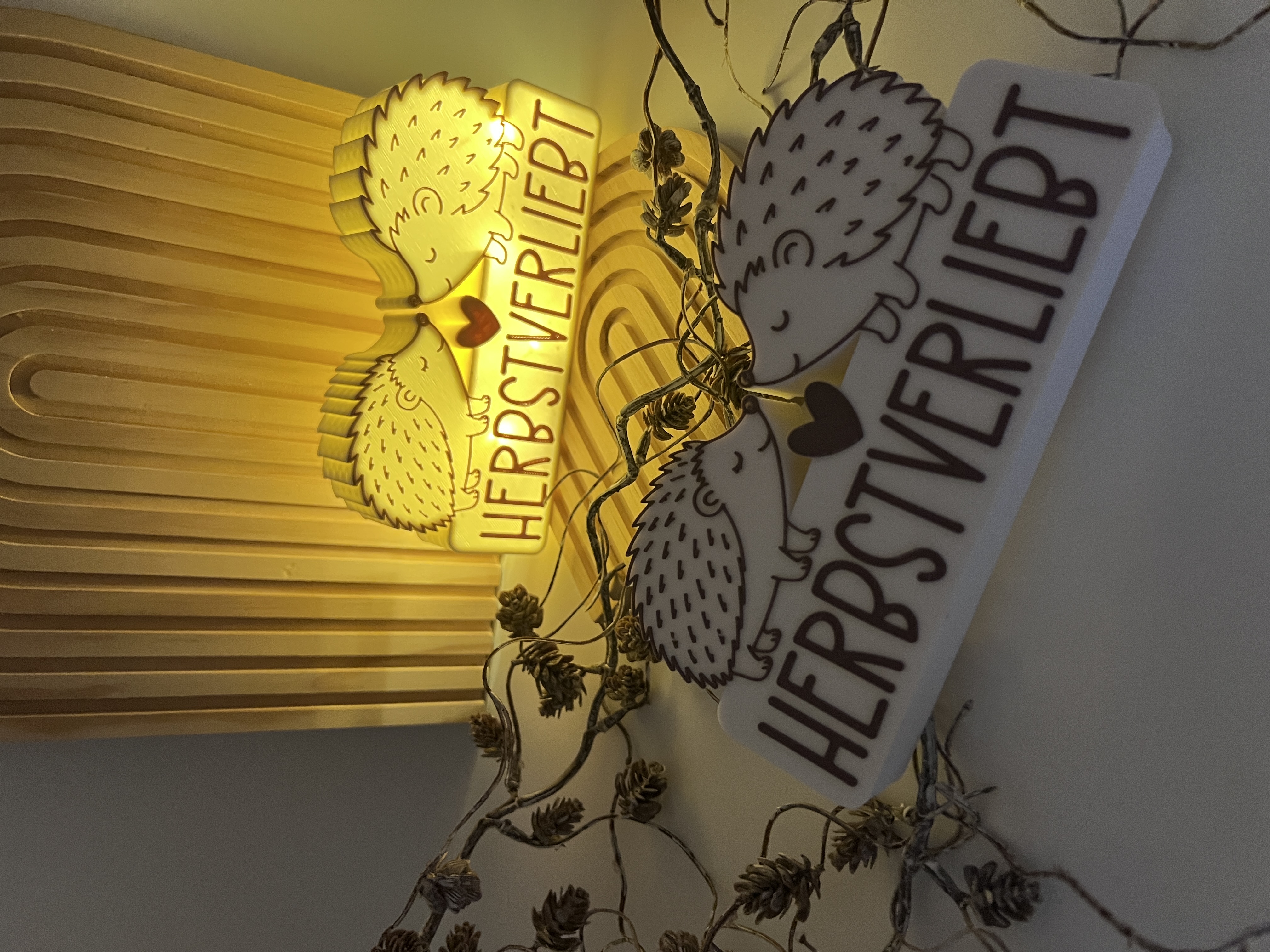 Herbstverliebt Igel Deko mit LED