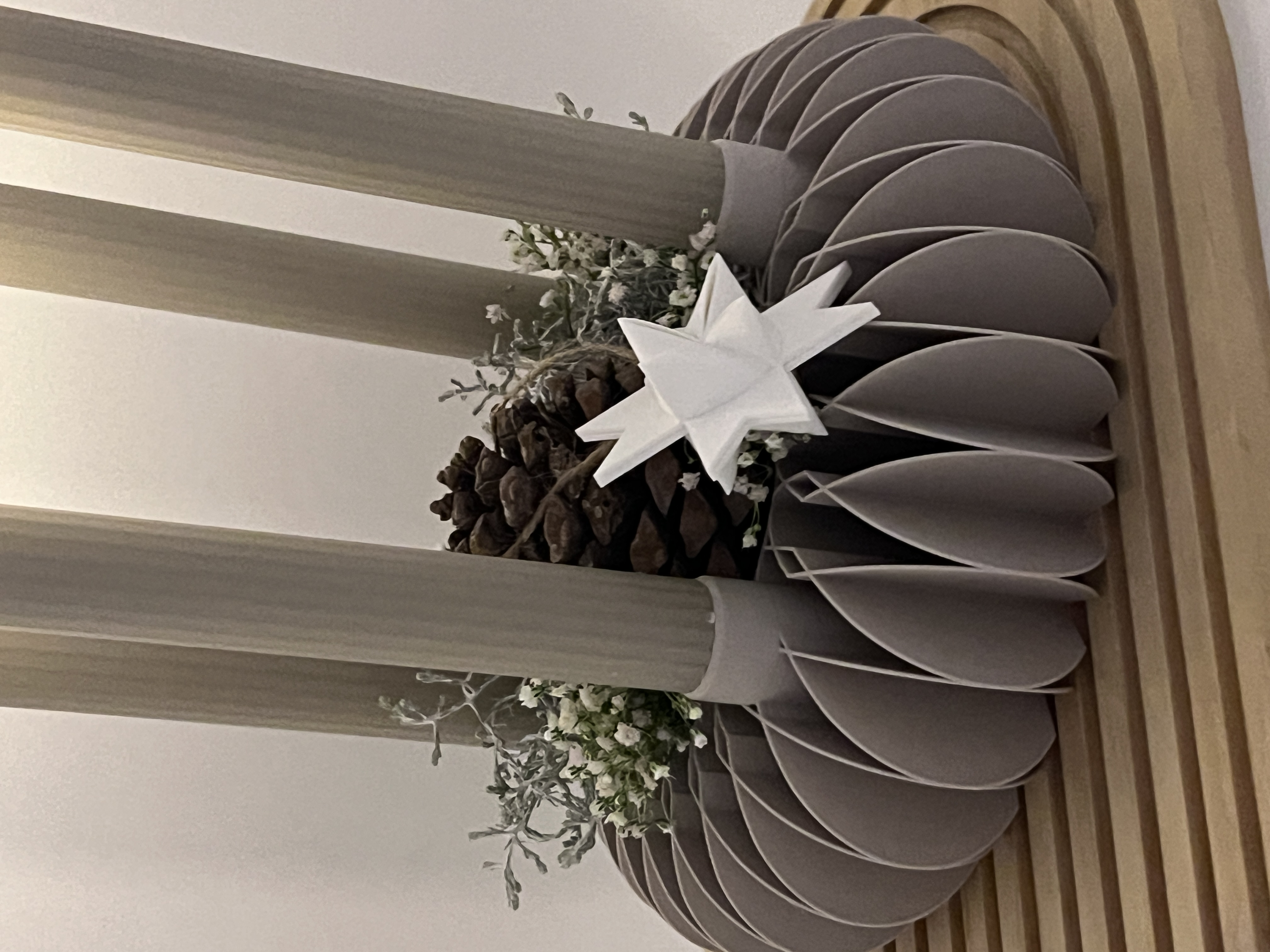 3D gedruckter Kranz für LED-Stabkerzen | Moderner Adventskranz