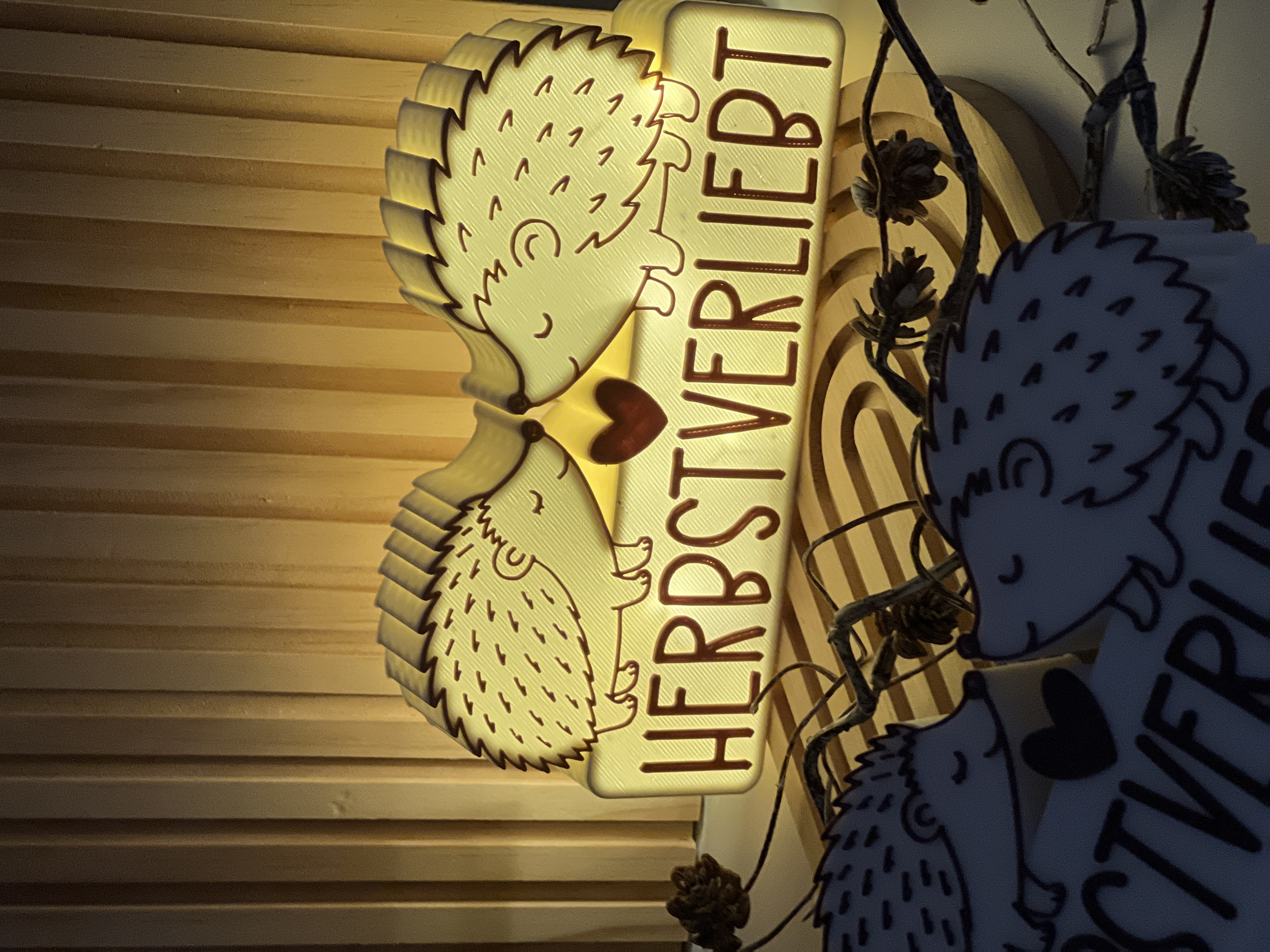 Herbstverliebt Igel Deko mit LED